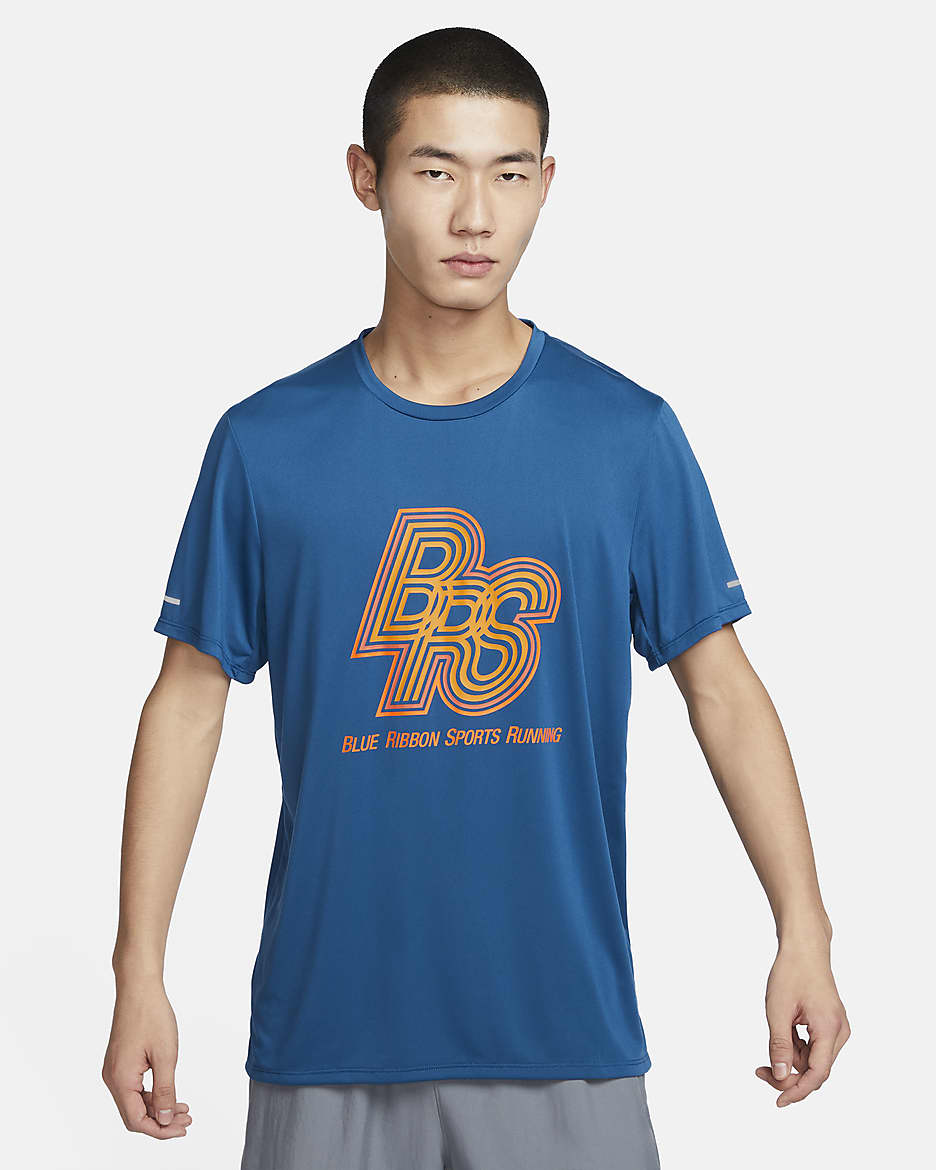 Nike running t shirt blue best sale